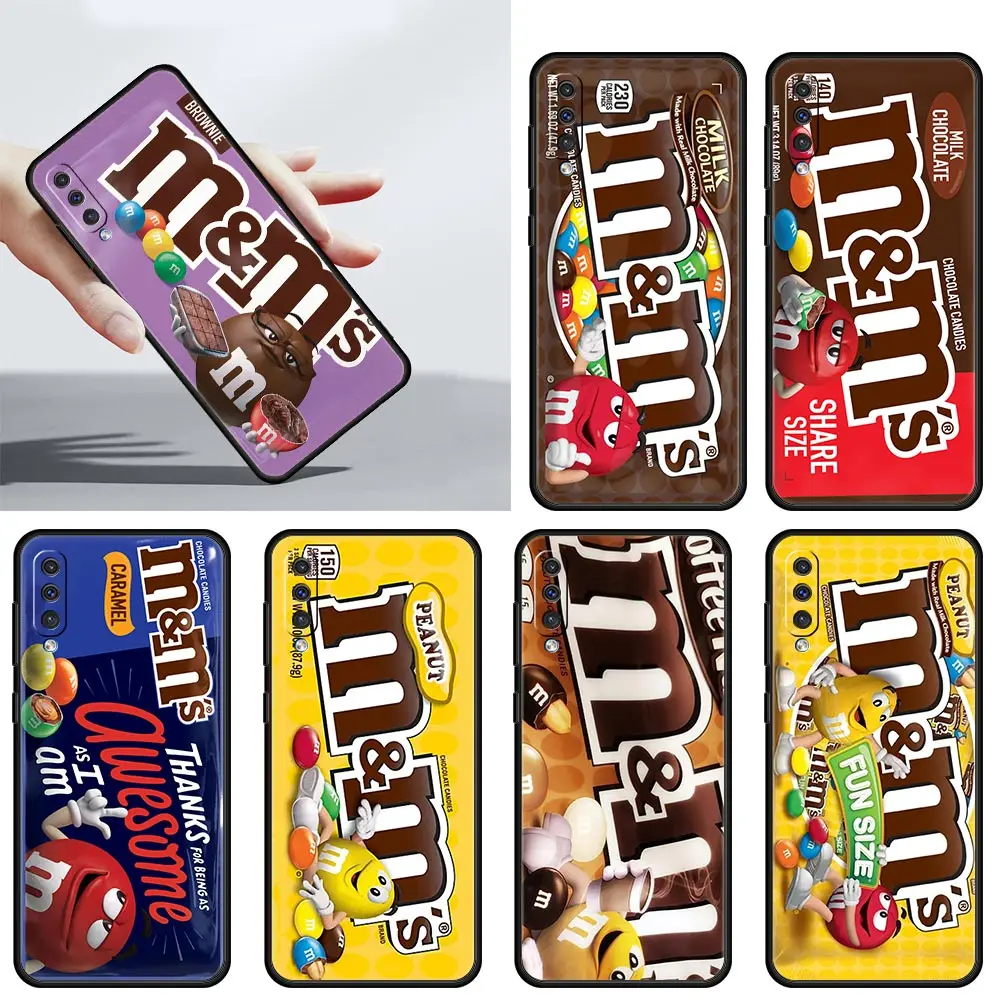 

Case For Samsung Galaxy A50 A10 A70 A30 A40 A20e A20s A10s A7 A80 A90 5G A9 2018 Black Soft Phone Covers M&M's Chocolate