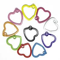 heart shape colorful metal key holder split rings unisex keyring keychain keyfob accessories keychain making diy accessories