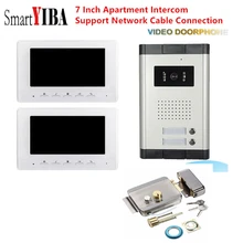 7 inch TFT 2 Apartments Video Door Phone Intercom System IR HD 1000TVL Camera Doorbell Camera with 2 button 1~2 Monitor