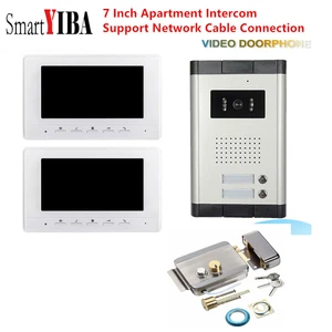 7 inch tft 2 apartments video door phone intercom system ir hd 1000tvl camera doorbell camera with 2 button 12 monitor free global shipping