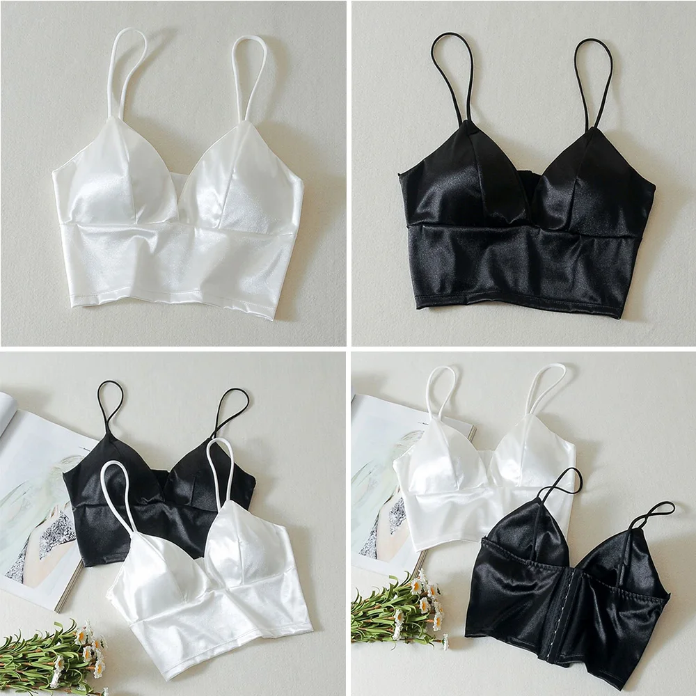 

Sleeping Brassiere Push Up Bras Sexy Lingerie Top Wireless Bra Top Sexy Women Sexy Strap Silk Smooth Plunge Bralette Bra
