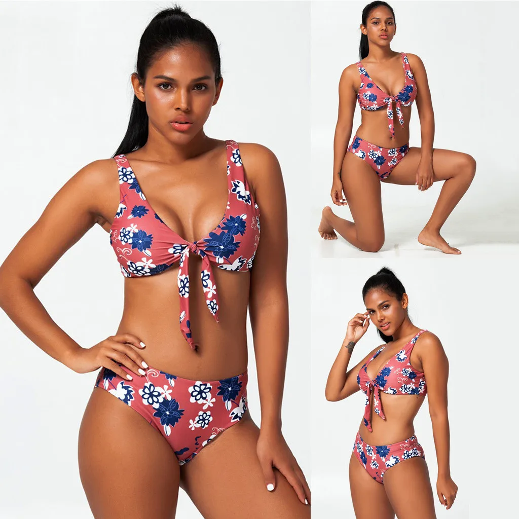 CHAMSGEND Модный Купальник женский жилет черно-белый купальник бикини с принтом