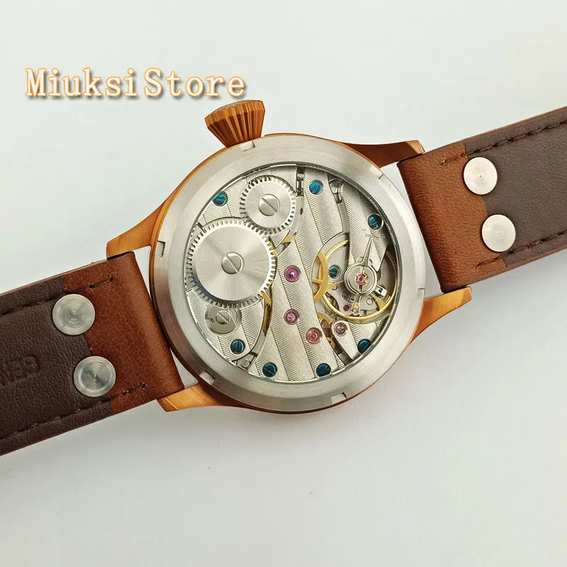 Часы мужские механические с бронзовым покрытием и сапфировым стеклом 43 мм -