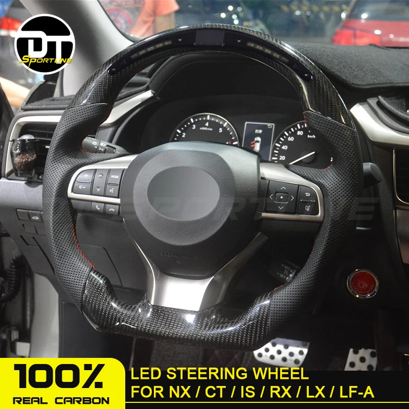 

racing display Carbon Fiber Steering Wheel for LEXUS led Customized steering wheel For LEXUS ES IS GS NX RX CT 200 250 300