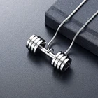 Высоко полированная Подвеска для гантели, подвеска для кремации, ювелирное изделие для хранения пепла на память, мини-урн, секретный шташ для мужчин