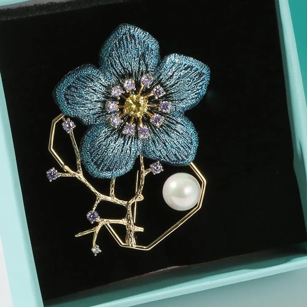 Neoglory ручная вышивка цветок сливы Броши для женщин Китайский классический стиль