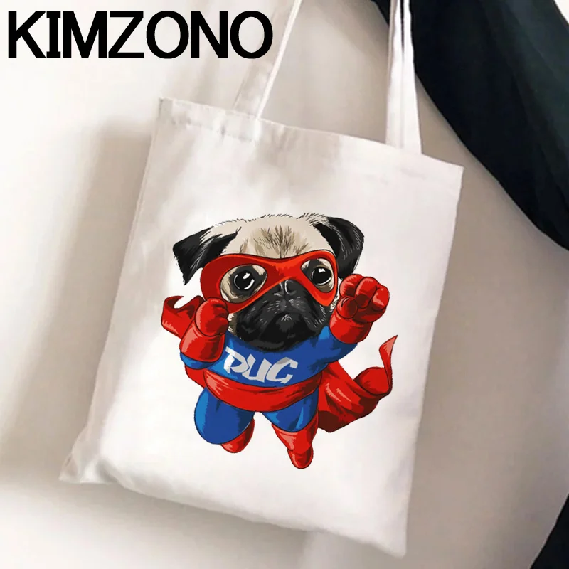 

Сумка для покупок для мопса, женская сумка для продуктов, шоппер