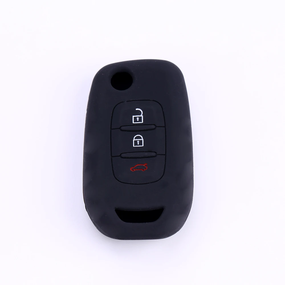

2020 Fashionable Auto Car Styling Soft Material Silicone Car Key Fob Cover Case Protector 3 Button Fits for Flip Keyless Remote