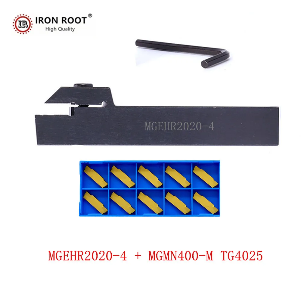 

IRON ROOT 1P MGEHR2020-4 / MGEHL2020-4 Grooving Turning Tool Holder +10P MGMN400 CNC Carbide Insert for Lathe Metal Machining