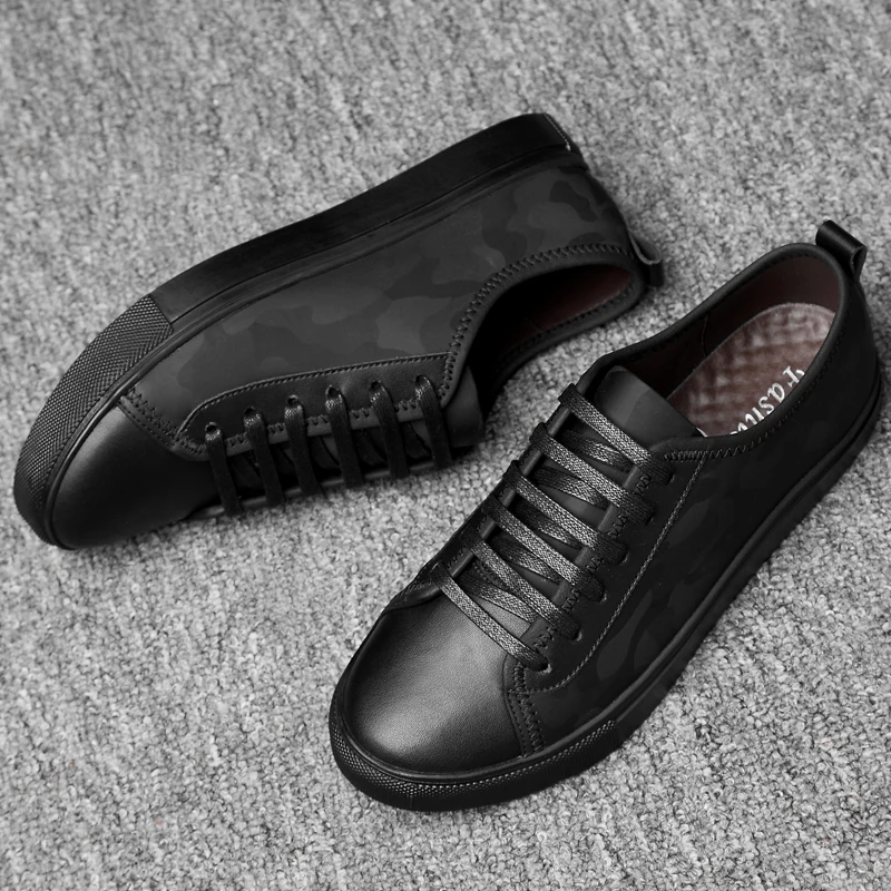 Мужские повседневные кроссовки из натуральной кожи Роскошная белая обувь