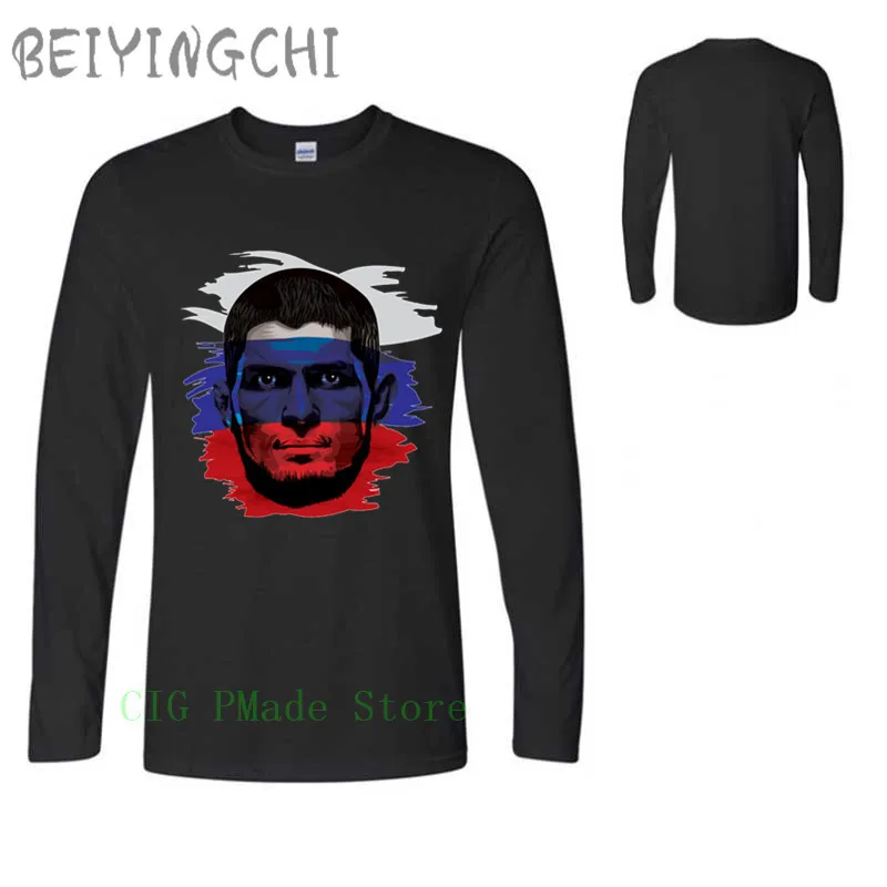 Хабибом нурмагомедовым футболка российский флаг дизайн орла для мужчин Khabib