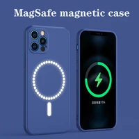 luxury magnetic liquid silicone for apple iphone 12 pro max mini casefor iphone 11 pro max wireless charging magnetic soft cover
