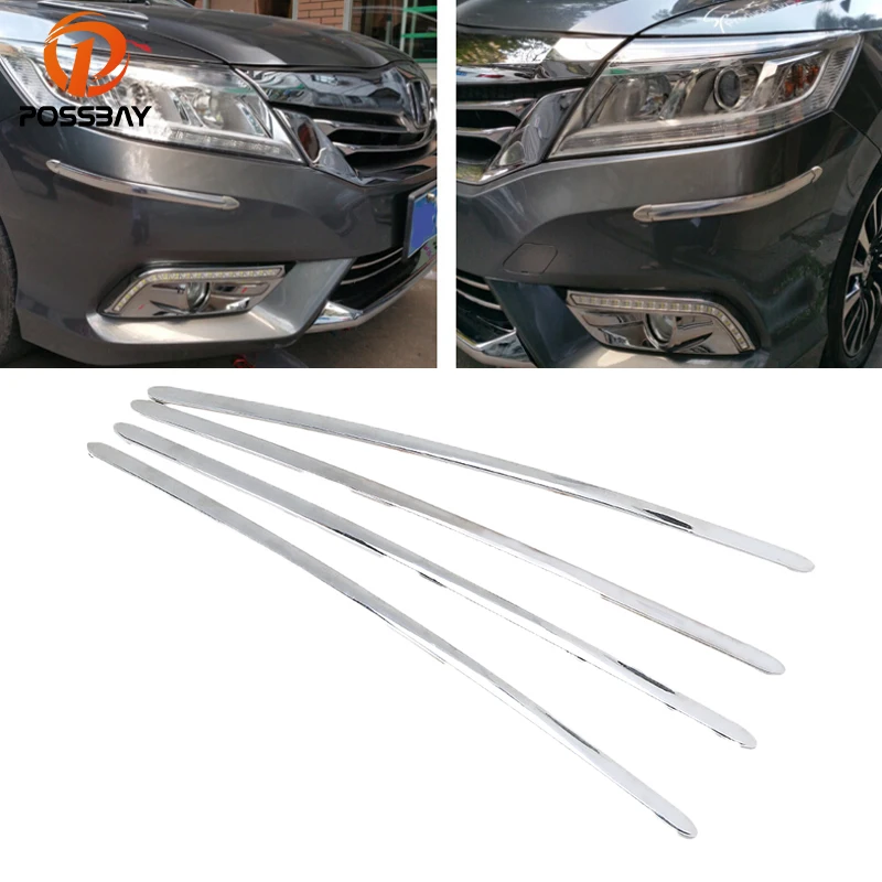 Posbay 4x Универсальный Автомобильный бампер защита для углов губ хромированный