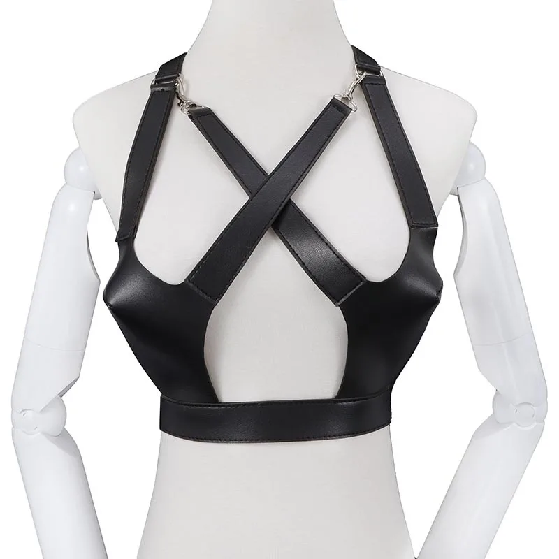 Из искусственной кожи для взрослых игры фетиш грудной бондаж сексуальный