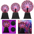 Сферический плазменный светильник, 4568 дюйма, USB-статический светильник с блеском, сенсорный звук, чувствительный Рождественский Декор, подарок для детей, ночник