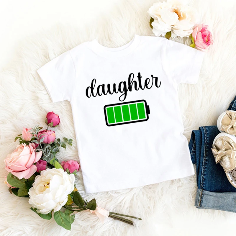 Camisetas a juego para pap&aacute;, mam&aacute;, hijo e hija, camisetas familiares con bater&iacute;a baja y bater&iacute;a cargada, camisetas divertidas para pap&aacute;, mam&aacute; y yo-5