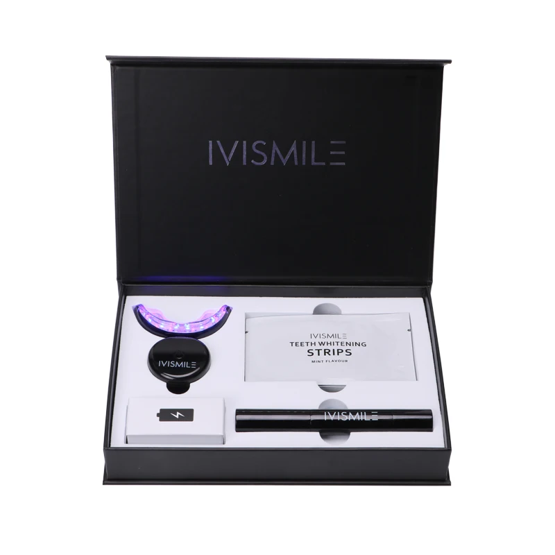 IVISMILE Teeth Whitening Strips With Led Light Kit Tooth Whiterner Home Use Oral Care Bleach Gel Set  Remove Dental Stains Tools