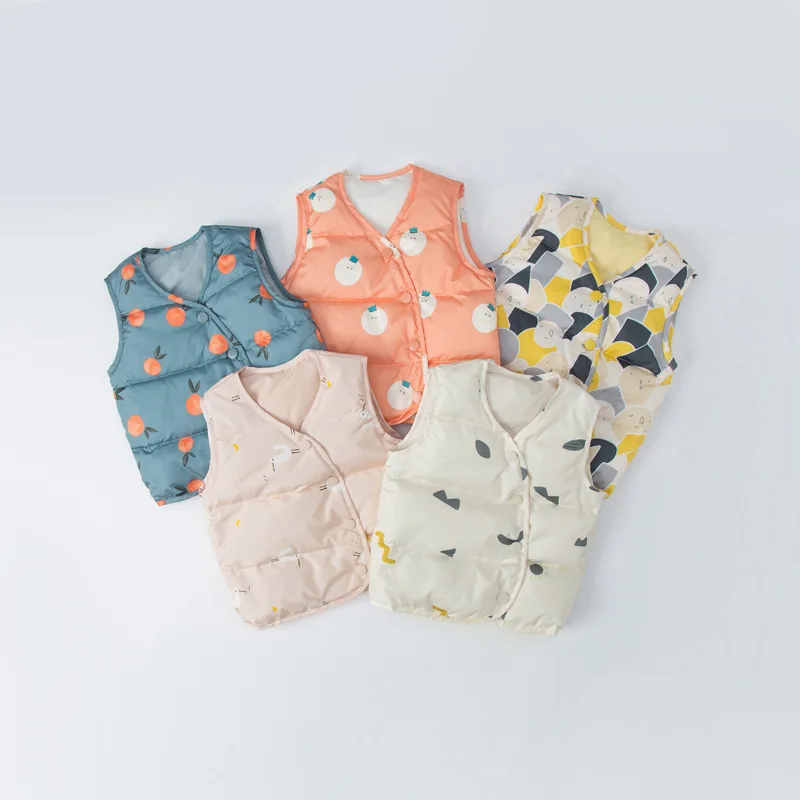 

newborn baby girls vest unisex baby boys coat Down jacket vest toddler girl winter clothes v-neck boys jacket chaleco infantil