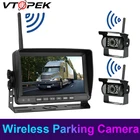 Vtopek Беспроводной резервного копирования Камера 7 дюймов ЖК-дисплей монитор заднего вида наблюдения Системы стабильный сигнал заднего вида для RV Ночное видение