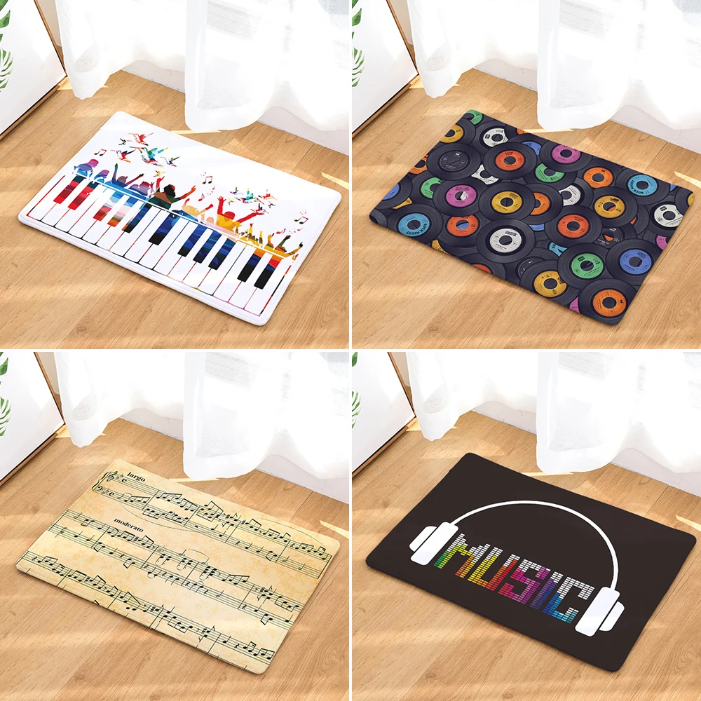1 шт. входной Противоскользящий дверной коврик с музыкальным принтом Магнитная