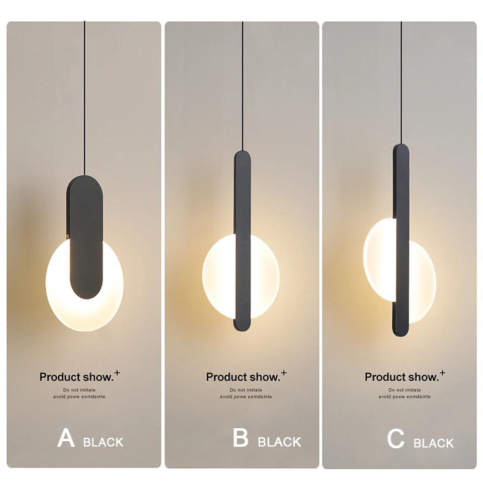 

Pendant Lights Metal Lamp Body Acrylic Lampshade Modern Simple Style Hanging Interior Lighting luminaire LED Bulb