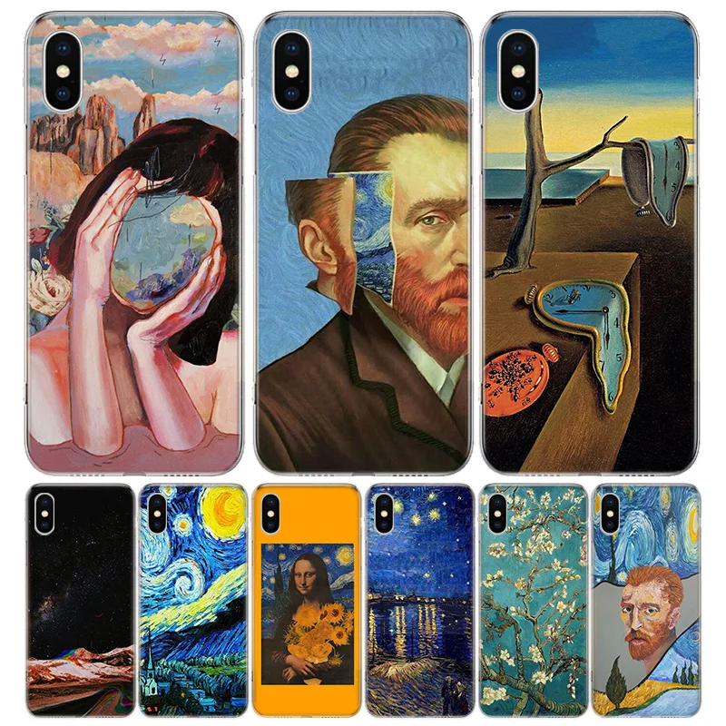 

gh Oil Painting Phone Case For iPhone 13 12 11 Pro Max 6 X 8 6S 7 Plus XS XR Mini 5S SE 7P 6P Pattern Cover Coque