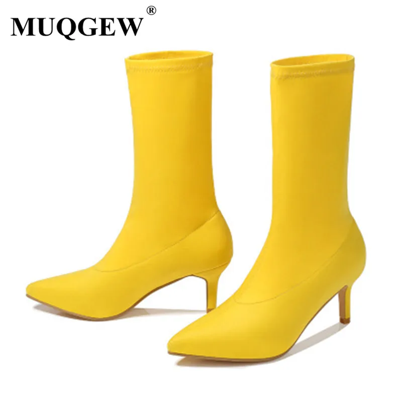 Размер 35 42 женские цветные носки Ботинки Челси модные пикантные демисезонные