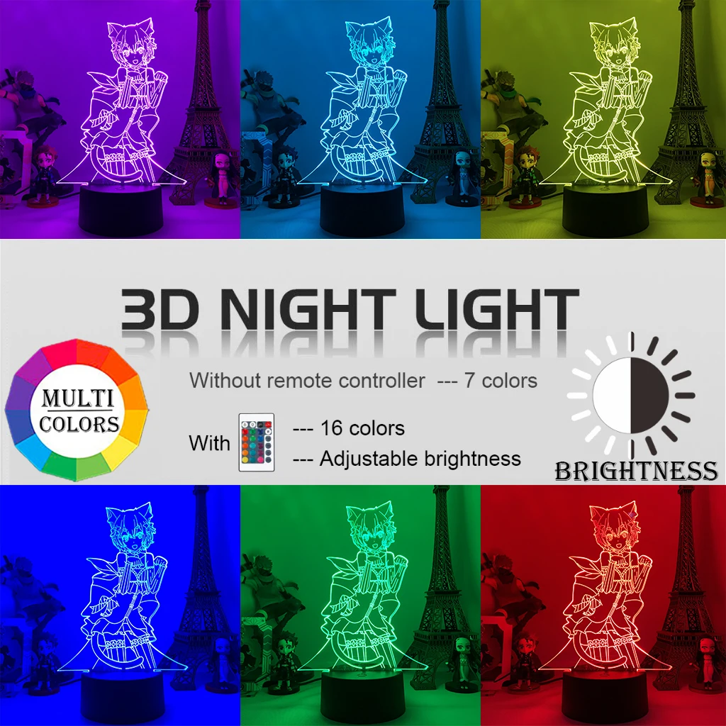 Re Zero пусковая жизнь в другом мире СВЕТОДИОДНЫЙ Ночник светильник для спальни