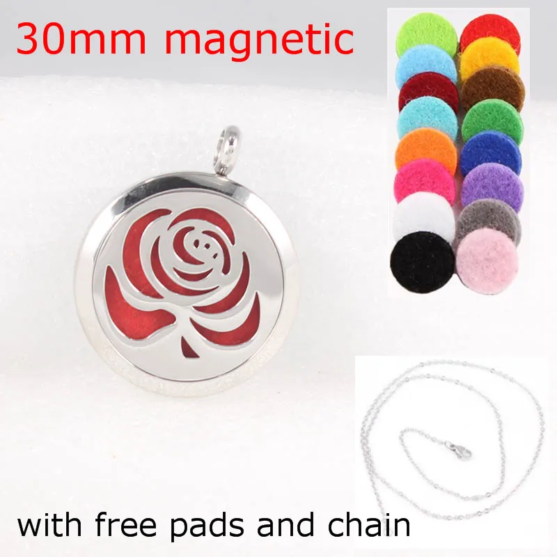 Цепочка и подвески в Подарок Роза 30 мм магнитный диффузор 316 нержавеющая сталь