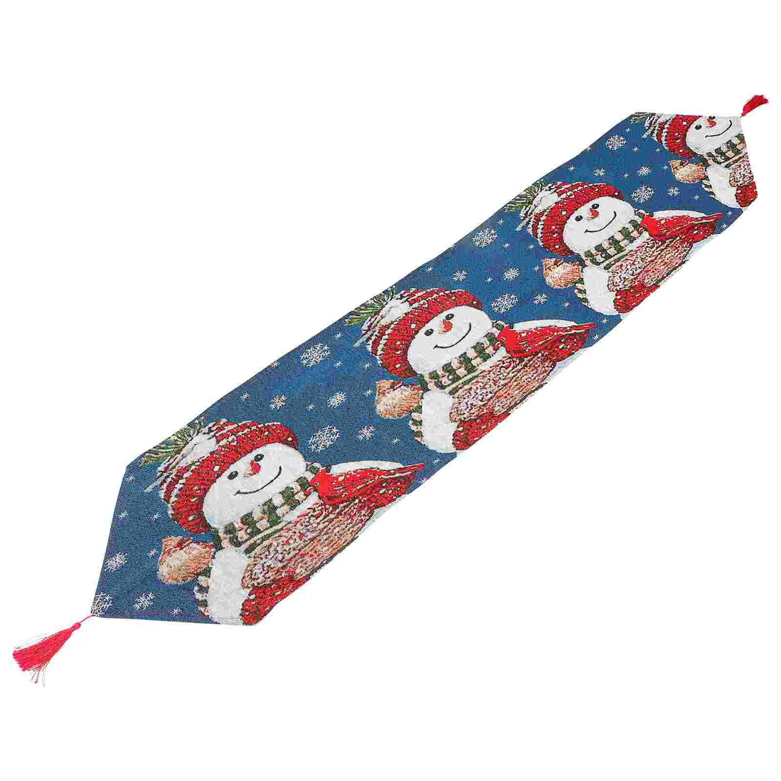 

1Pc Snowman Table Cover Xmas Table Runner Christmas Table Cloth for Home Party