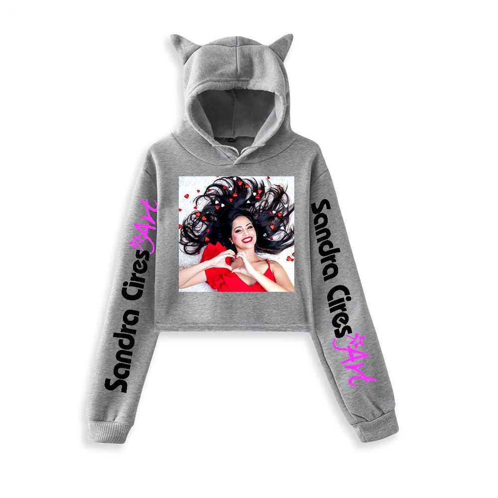 

WAWNI Sandra Cires Cat Ear Hoodies Woman's Casual Print Cotton Hooded Sweatshirt Streetwear Accessories Leisure Hoody Hot Tops