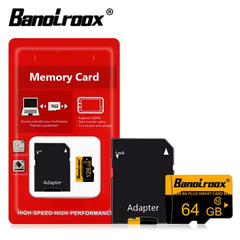 Banolroox класс 10 карта памяти 128 Гб 64 Гб оригинальная Micro SD карта 32 Гб Microsd TF карты 16 ГБ 8 ГБ Cartao De Memoria Бесплатный адаптер