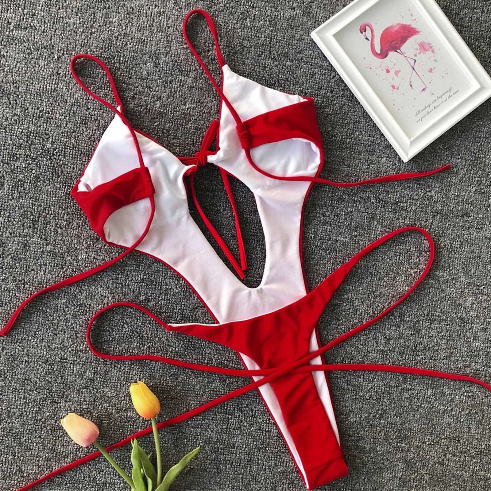 

Women's Swimming Suit Women's Fashion Sexy Vest Bikini Solid Leopard Bikini One Piece Swimsuit bathing suit women swimwear#30