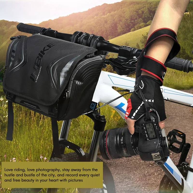 

INBIKE Waterproof Bike Bag Large Capacity Handlebar Front Tube Bag Bicycle Pocket Shoulder Backpack Cycling Bike Accessories