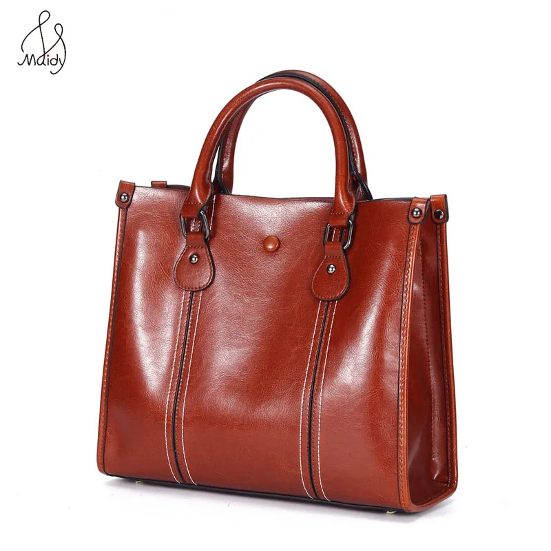 Vintage Real Cowhide Bags Cow Leather Casual Tote Ladies Handbags Women Crossbody Messenger Shoulder Bag High Quality Designer