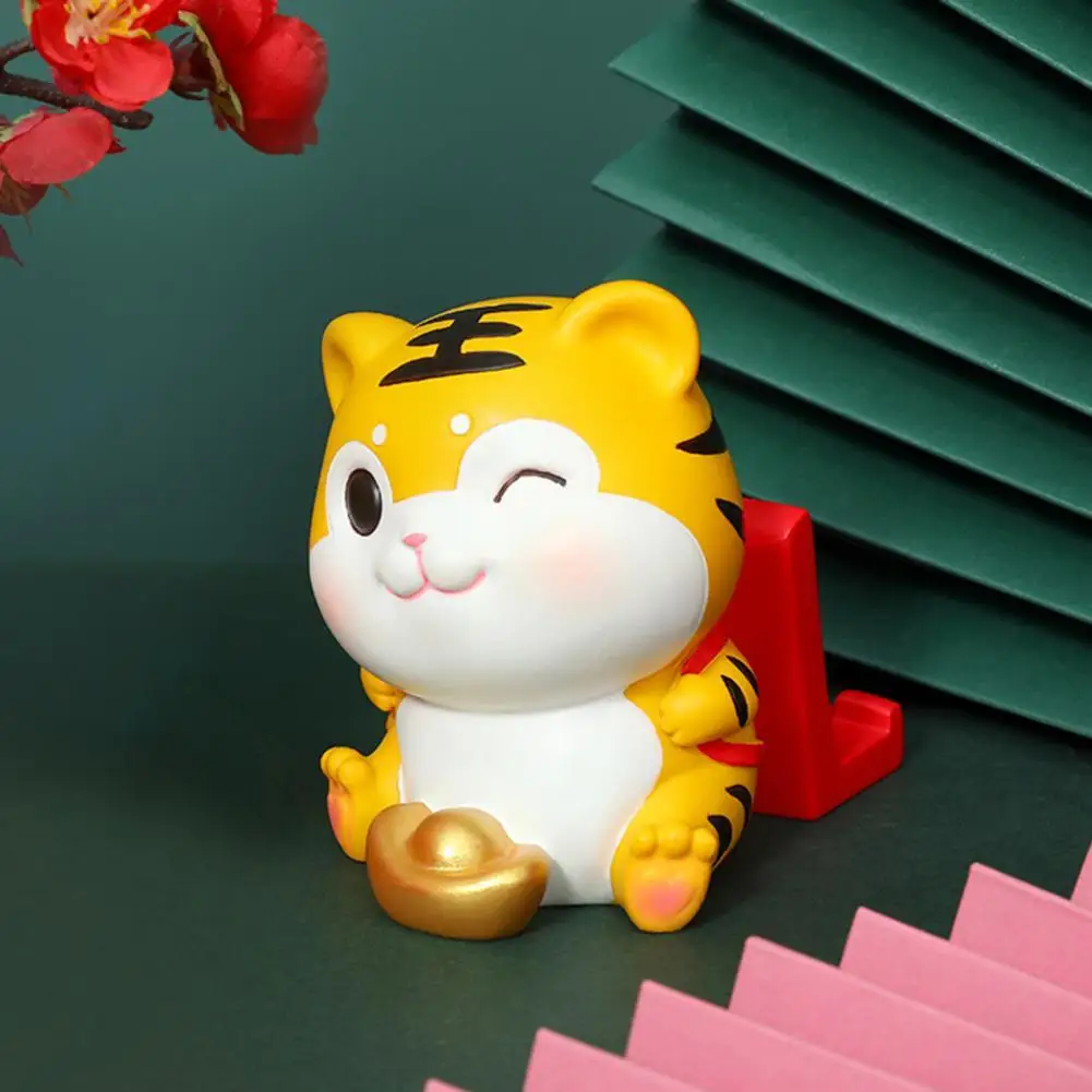 

Innovative Mini Sophisticated Texture Tiger Figurine Phone Stand for Desktop
