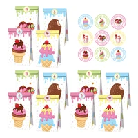 1 set 12pcs brown paper gift packing bags ice cream gift bags oil proof bags colorful