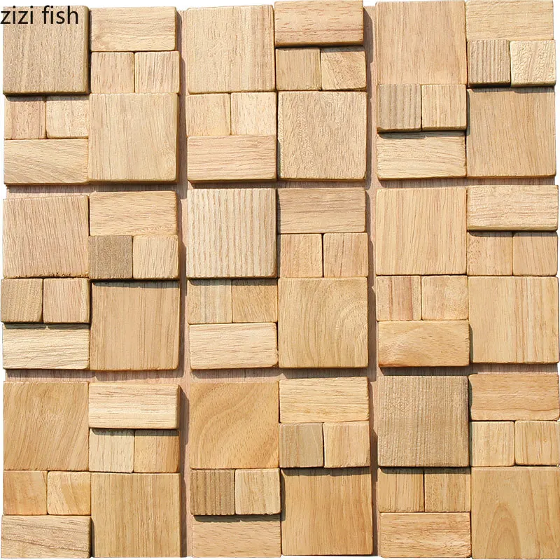 Мозаичная плитка из массива дерева фоновая декорация для телевизора обои