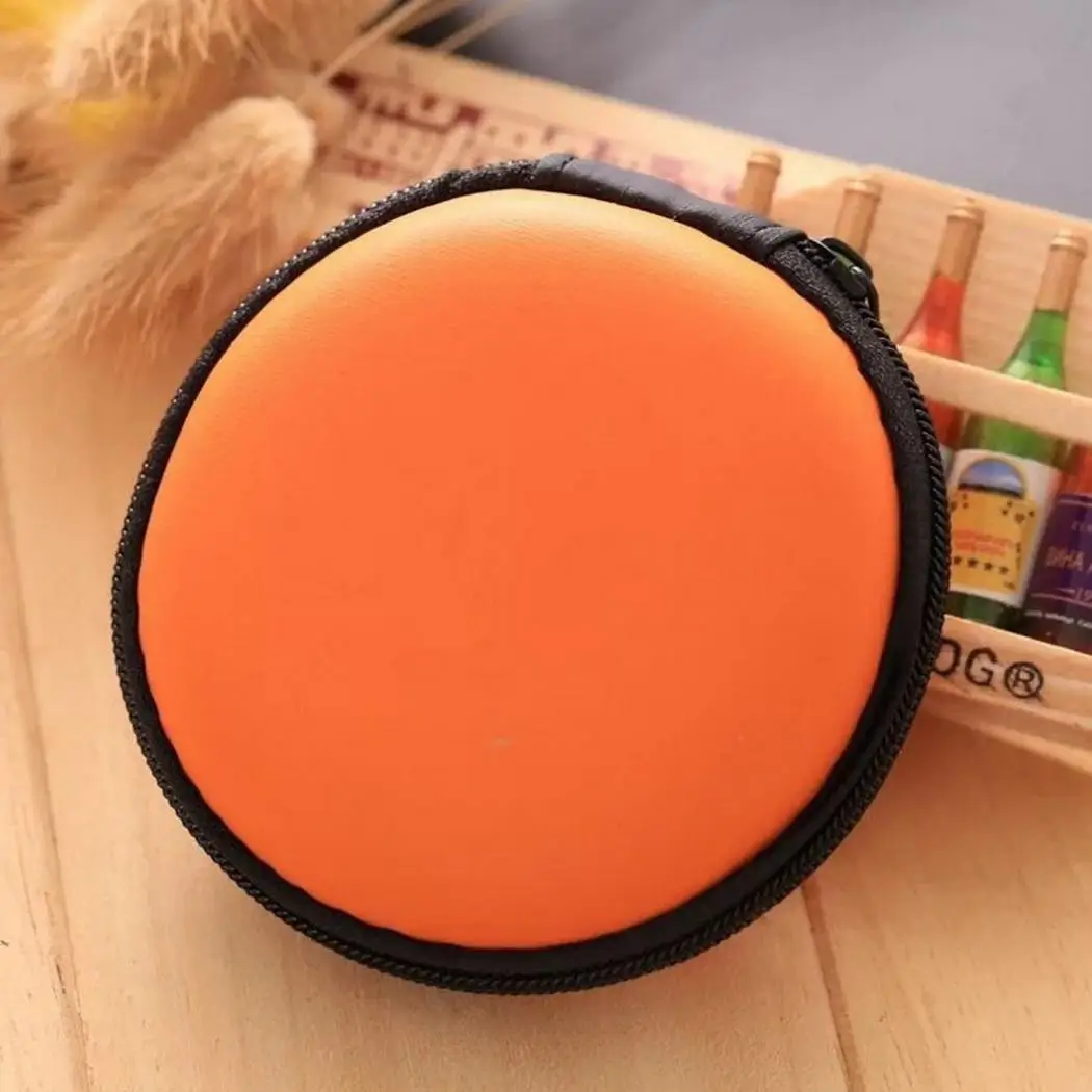 Жесткий чехол сумка для наушников портативные круглые наушники на молнии