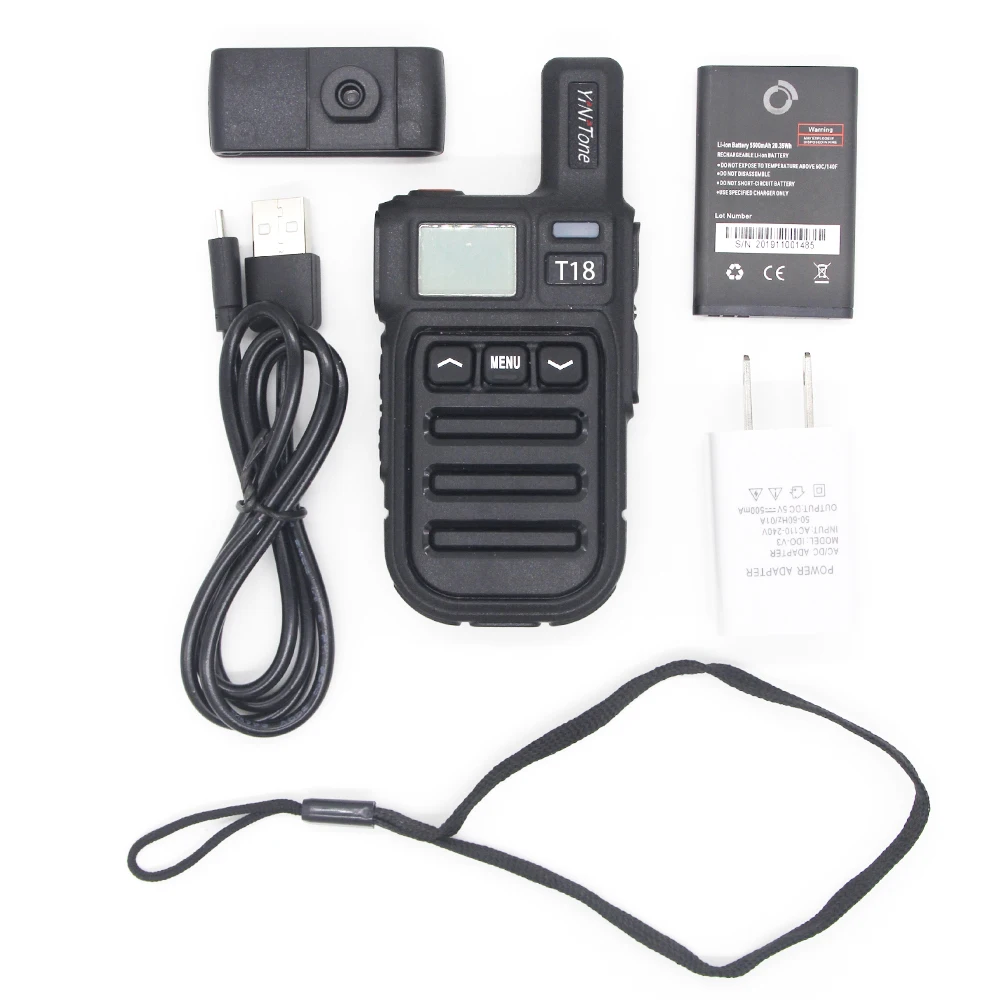 YiNiTone T18 Mini PMR Walkie Talkie PMR446 PMR 446 Radio VOX Handsfree FRS Two Way Radio with Vibration Wireless Cloning