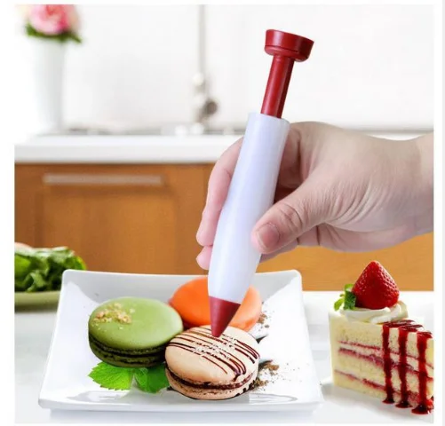 

Silicone Food Write Pen Chocolate Decorating tools Cake Mold Cream cup cookie Icing Piping Pastry Nozzles Kitchen Accessorie