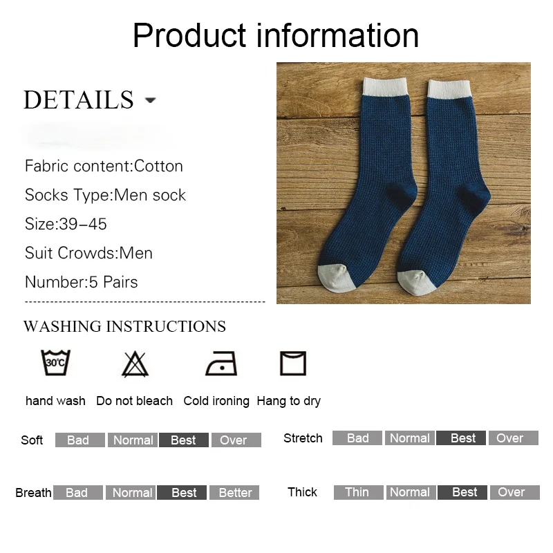 

2021 Brand New High Quality Men Cotton Harajuku Happy Socks Compression Socks Men's Business Dress Long Socks Gifts 5 Pairs Hot