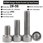 Винты с накатанной головкой из нержавеющей стали марки SUS304, с шестигранным отверстием, 20 шт., 2 #-56, длина резьбы 18  1 дюйм