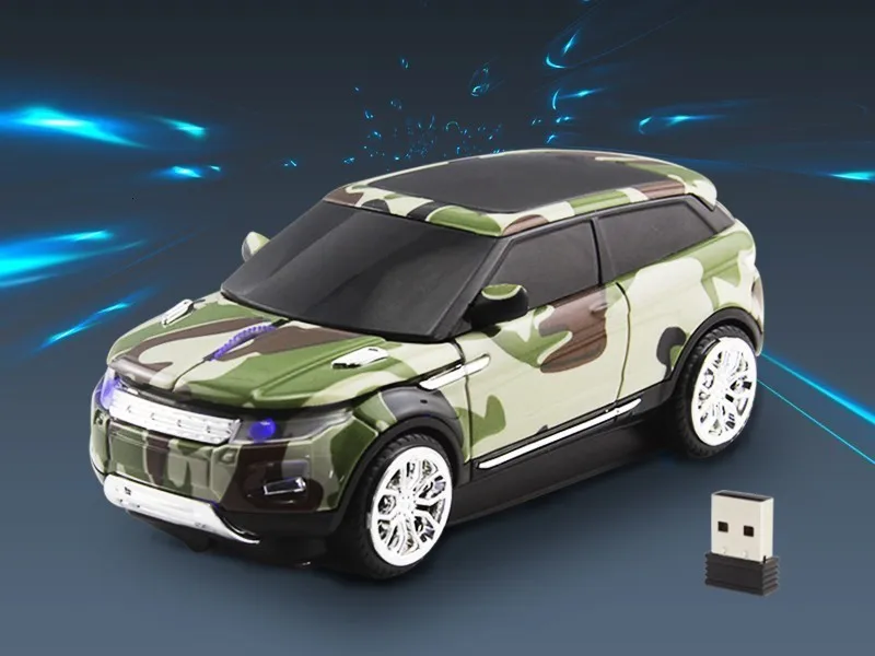 Новая беспроводная мышь, беспроводная компьютерная мышь, автомобильная камуфляжная SUV USB оптическая игровая мышь для ПК, ноутбука, ноутбука
