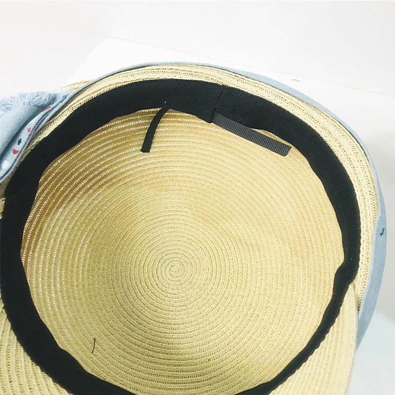 

New Women Sun Cap Ribbon bowknot Straw hats Summer newsboy hat Wide Brim Visors Ladies Hat Beach Travel packable Hats