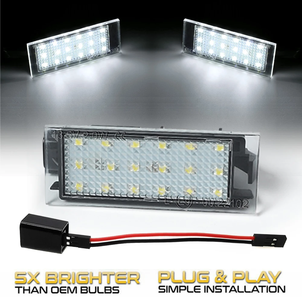 

2Pc LED License Number Plate Light Lamps For Renault Trafic 3 Twizy Master 2 3 Koleos 2 Espace 5 Wind Twingo 2 3 Kadjar Laguna 3