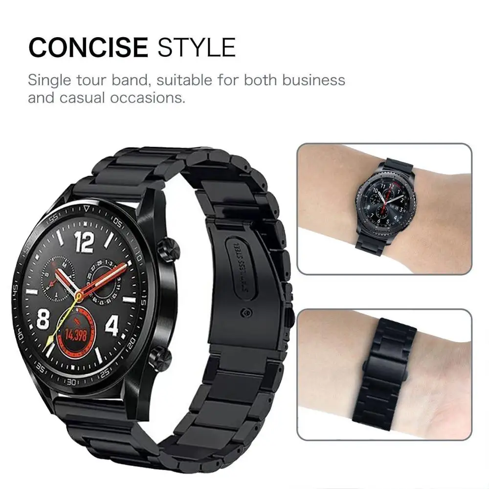 Для huawei gt honor watch Волшебный ремень ремешок 22 мм спортивные из нержавеющей стали ремешок, samsung gear s3 22 мм ремешок