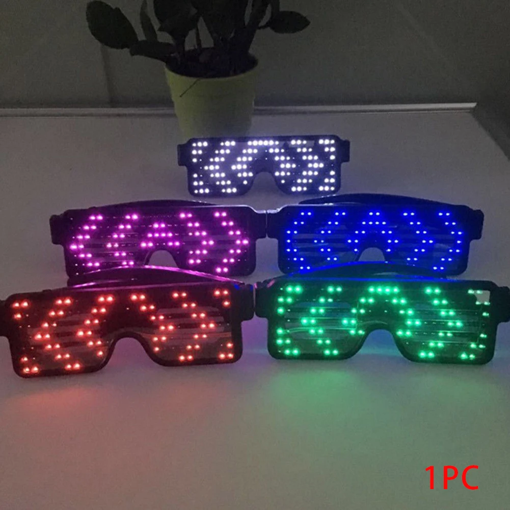 Мигающие солнцезащитные очки дисплей экран светящиеся очки Led Ночной клуб очки многоцелевой вечерние светящиеся