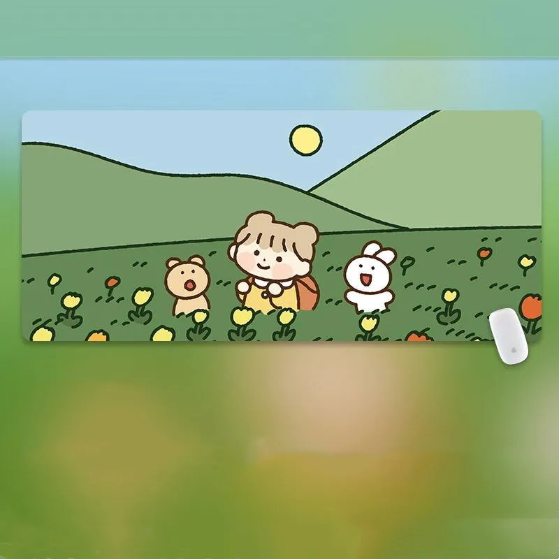 

Cute Mouse Pad Large Game Computer Keyboard Office Long Table Mat Kawaii Desk OfficeHome Decoration Antislip Girls Boys Room