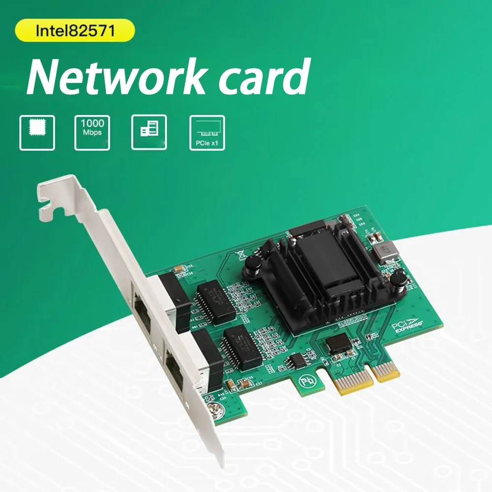 

PCI Express карта, два порта Gigabit Ethernet, стандартная сетевая карта с низкопрофильным кронштейном PCI-E 1X, слот для настольного ПК